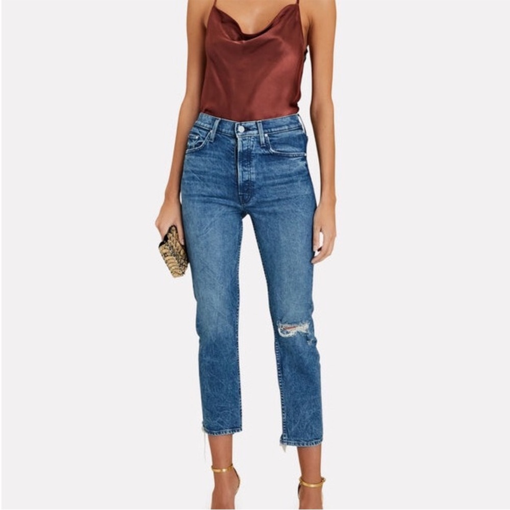 MOTHER The Tomcat High Rise Cropped Straight Jeans in Completely Over size 25